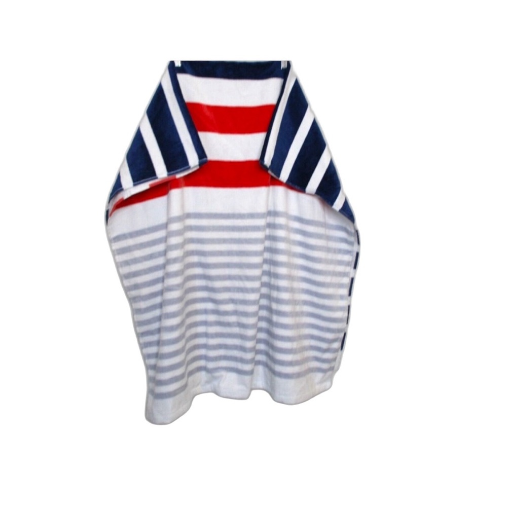 Unbranded Red White Blue Striped Beach Towel Americana July 4th 32" x 64"